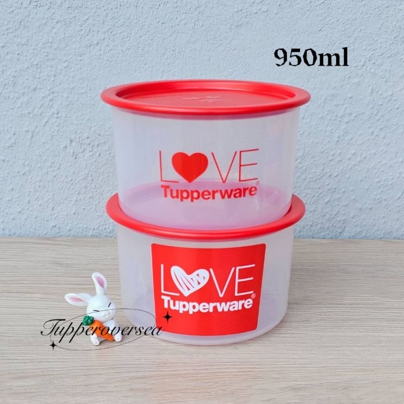 Tupperware Love One Touch Topper Small 950ml (2 PCS) - Red White ...