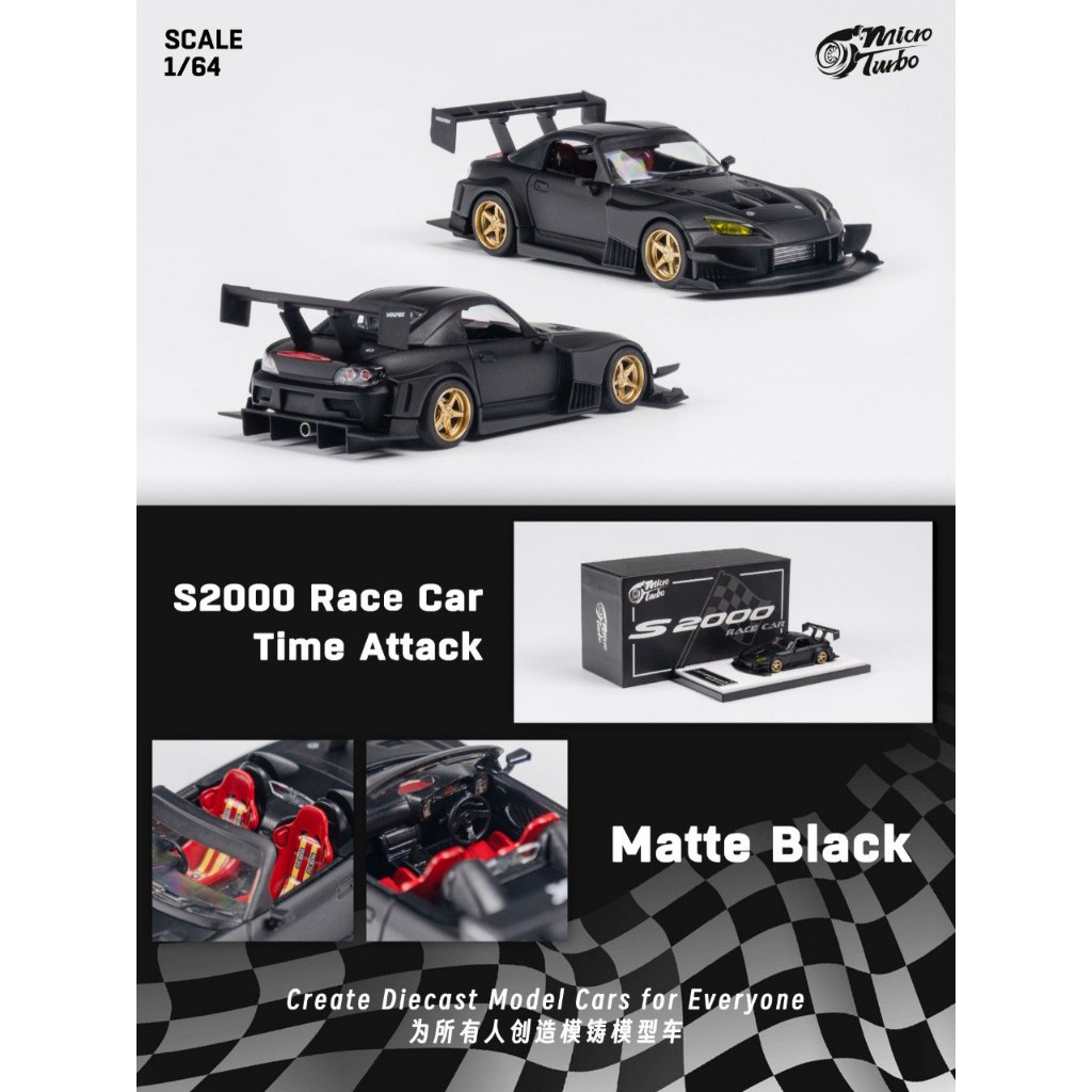 Micro Turbo 1/64 Honda S2000 JS Racing Race Car Time Attack, Matte ...