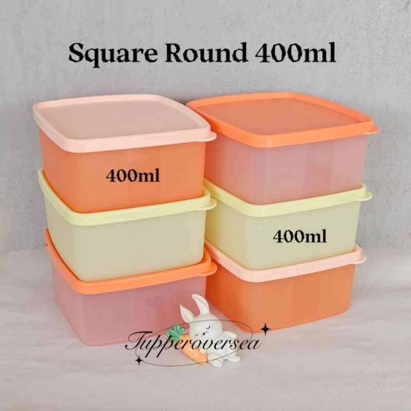 Tupperware Square Round 400ml (2 PCS / 4 PCS) | Shopee Philippines