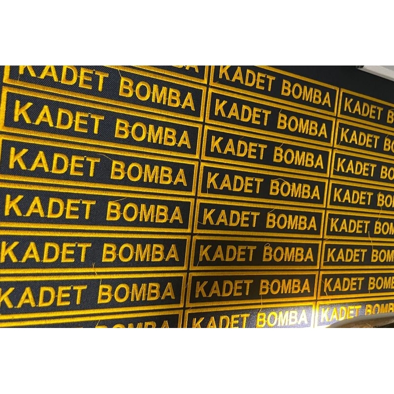 NAME TAG BOMBA CUSTOM NAMA SULAM EMBROIDERED IRON ON EMBROIDERY SETRIKA ...