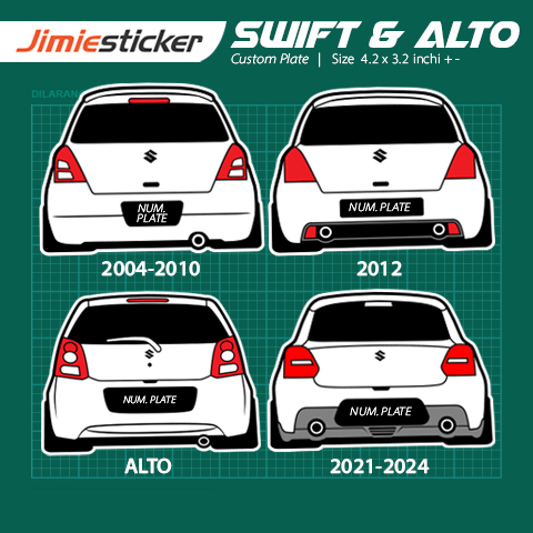 Sticker Suzuki Swift dan Alto , Sticker Kereta, Custom Sticker, Vinyl ...