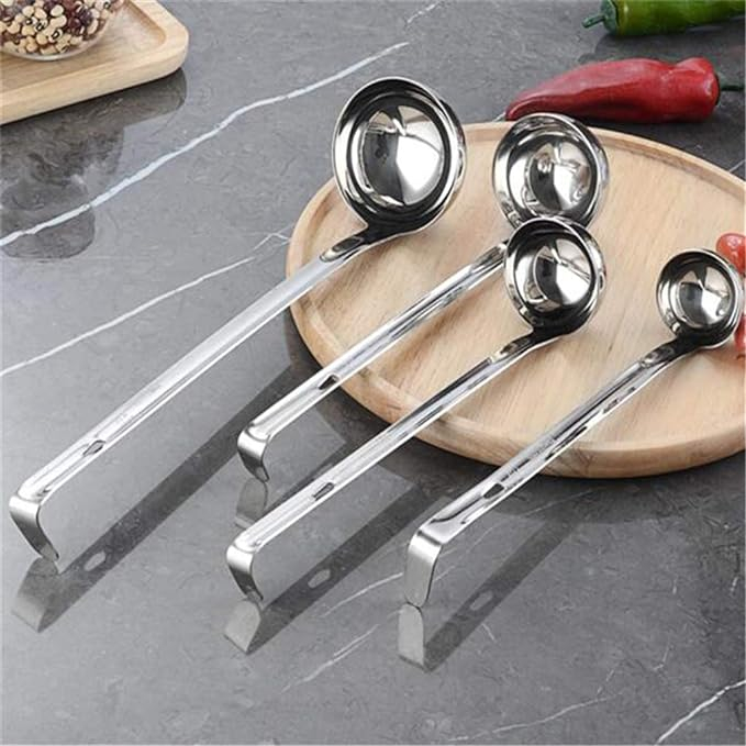 Stainless Steel Soup Ladle with Hook Serving Spoon Thick Big Ladles ...