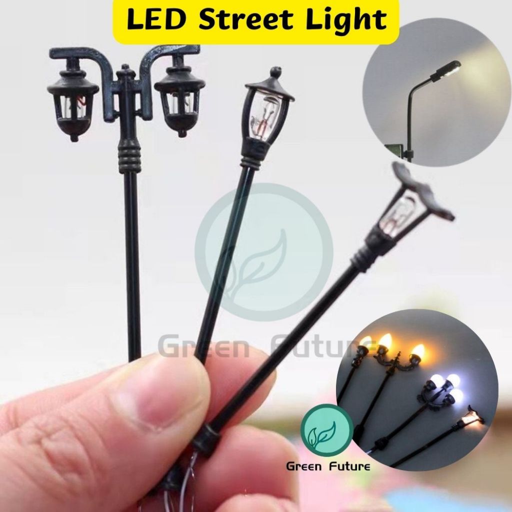 街灯 1 Pcs Miniature Diorama LED Street Light Lamp Fairy 路灯 Garden Home