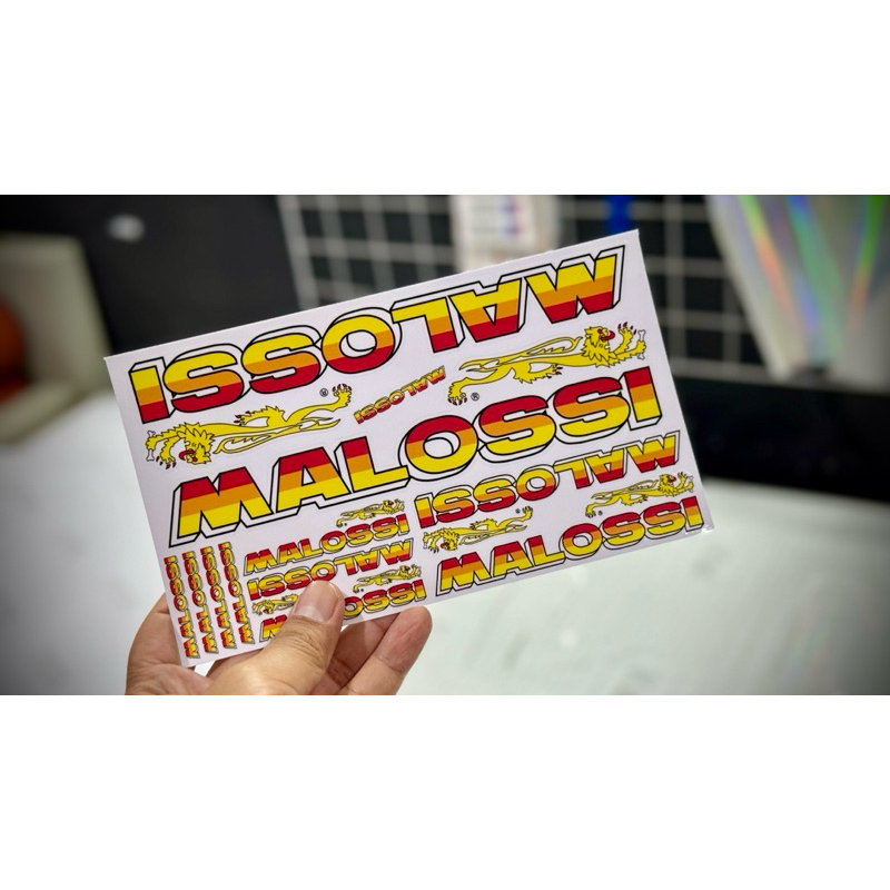 Malossi Red & White S Lettering Sticker Set – 90x45mm, 2 Pieces, Fade Resistant