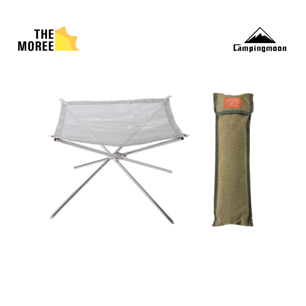 Campingmoon Fire Pit MT011Fire Stand Mesh with Canvas Storage