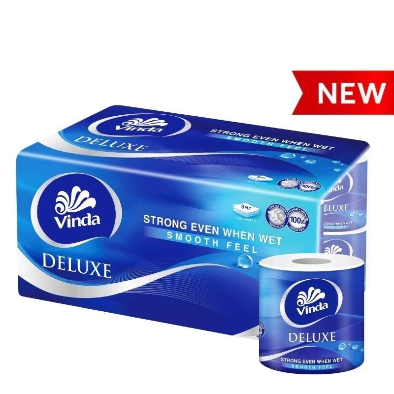 Vinda Deluxe Smooth Feel Toilet paper Tissue 3Ply (16 rolls) Shopee