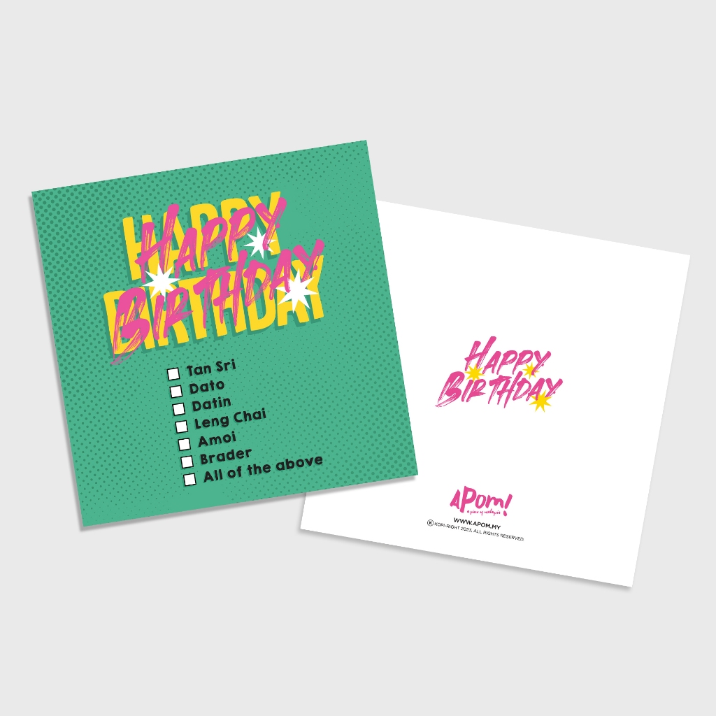 APOM Greeting Card - Happy Birthday Checklist | Shopee Philippines