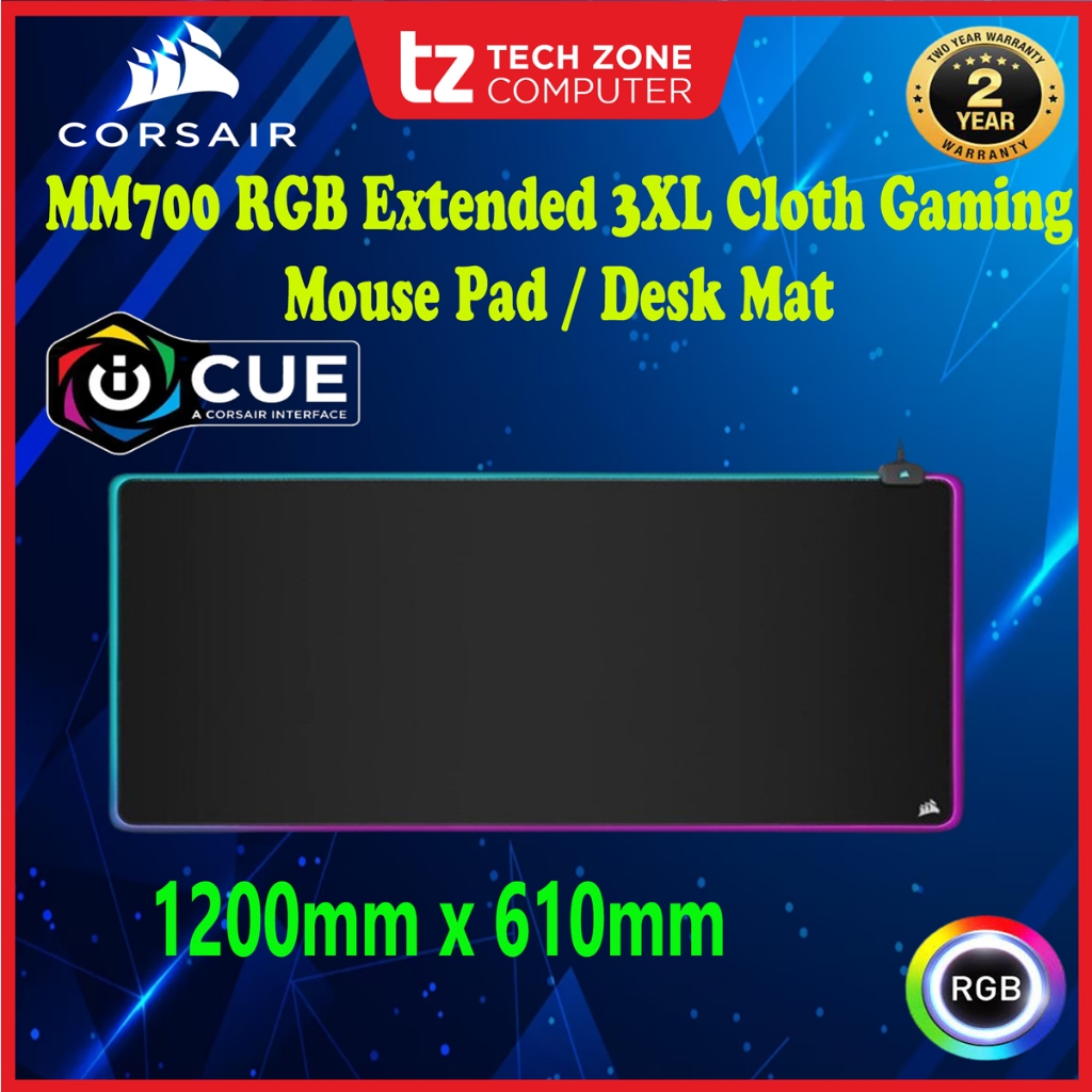 CORSAIR MM700 RGB Extended 3XL Cloth Gaming Mouse Pad / Desk Mat [CH