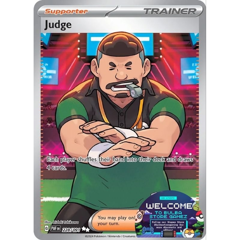 Judge 228 091 Full Art FA Ultra Paldean Fates PAF SV4 5 Pokémon TCG Card Game Scarlet Violet