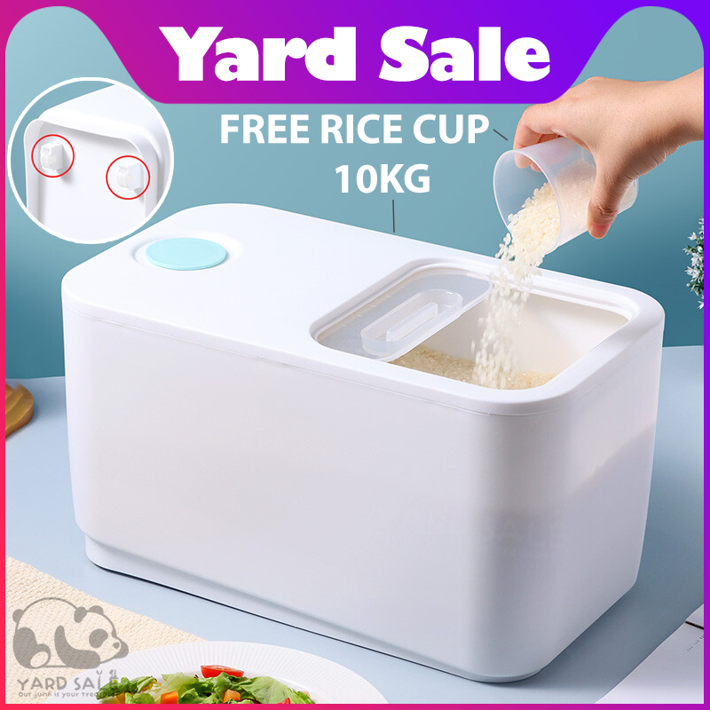 Yard - 10KG Rice Storage Rice Box Grain Rice Dispenser Bucket Flip Lid ...