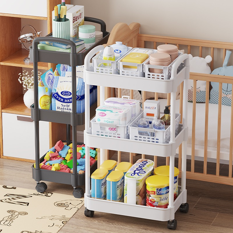 PATTERN Trolley Rack Storage 3 Tier Trolley Kitchen Rack With Wheel ...