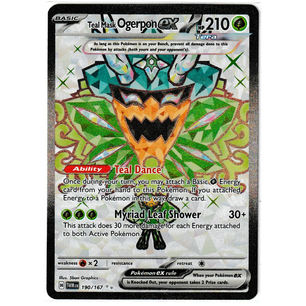 Teal Mask Ogerpon ex (190/167) Full Art Secret SV6 Twilight Masquerade ...