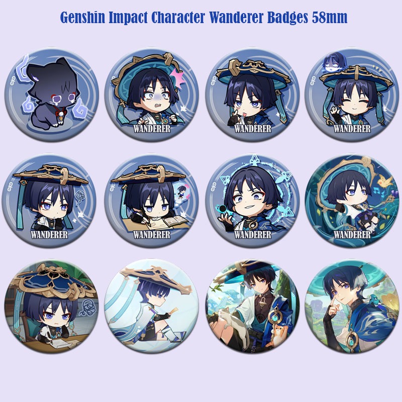 Genshin Impact Character WANDERER Pin Button Badge 58mm | Shopee ...