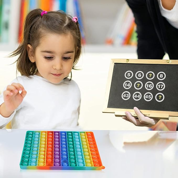 7.8in Big Size P0pp Number and Alphabet, Rainbow Square Fidget Ttoy ...