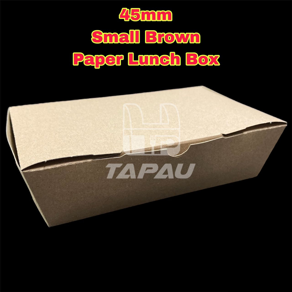 TAPAU - Small Paper Lunch Box Brown (50pcs ) ABBAware Disposable Paper ...