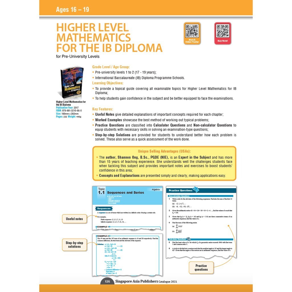 Higher Level Mathematics for the IB Diploma Revision Pre-University ...