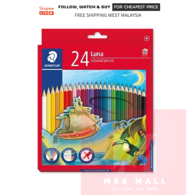 Staedtler Luna Permanent Colored Pencils 24 Colours Shopee Philippines