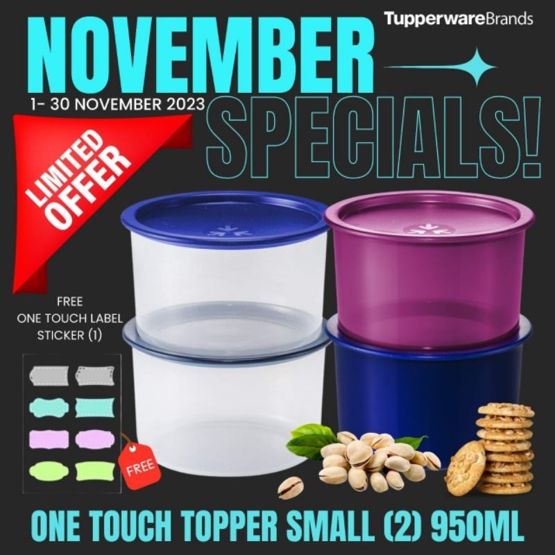 Tupperware One Touch Topper Small (2) 950ml (without sticker) | Shopee ...