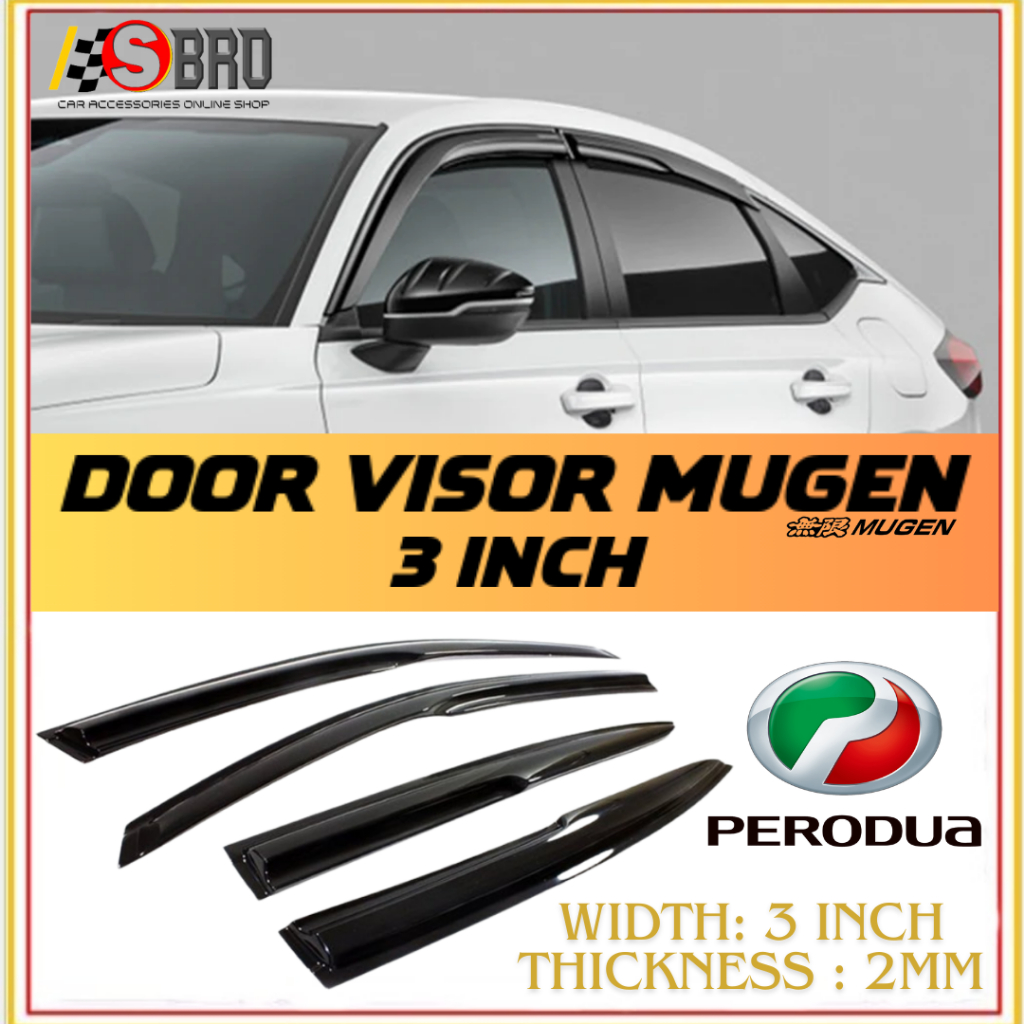 Perodua Car Mugen Air Press Window Door Visor Wind Deflector Cars Aruz ...
