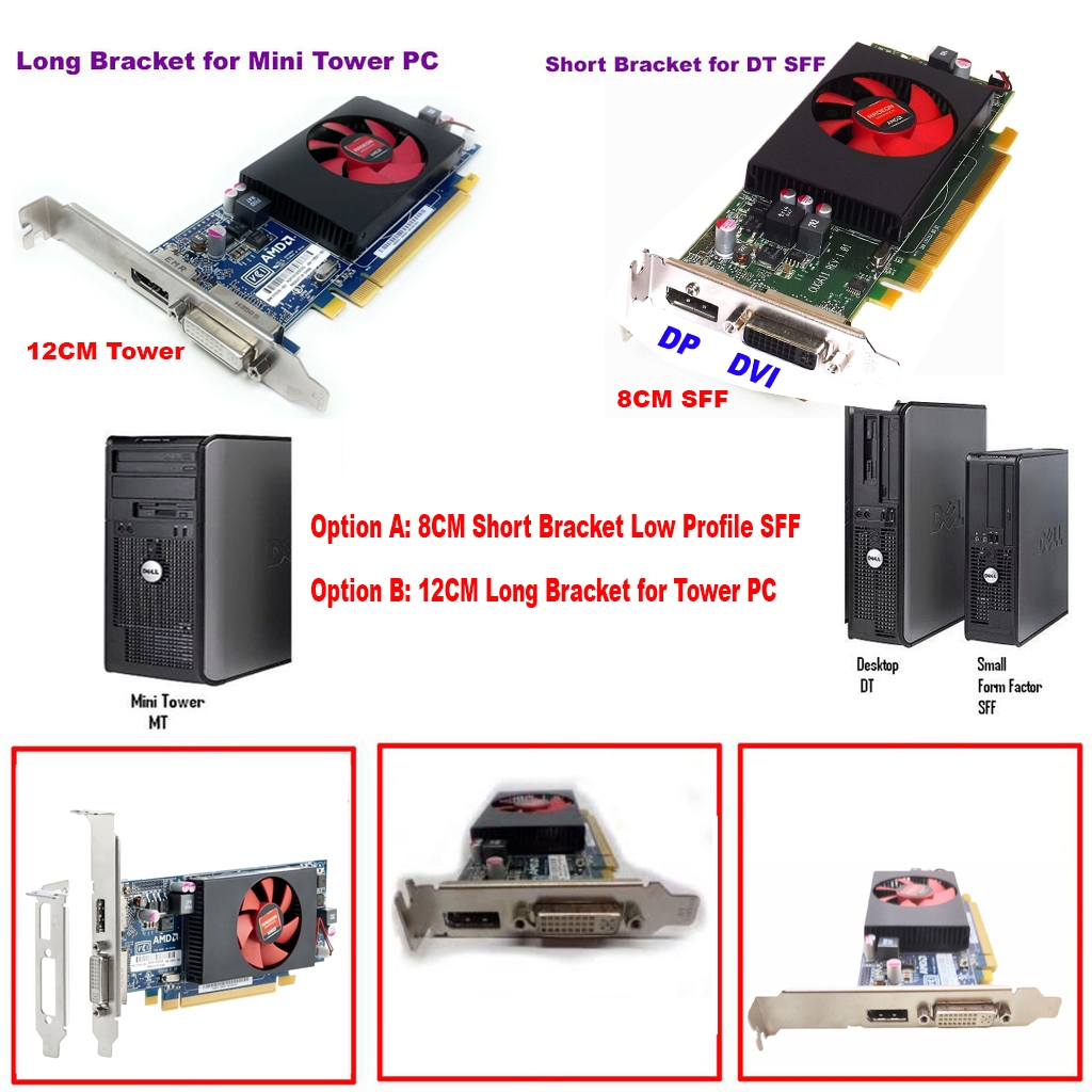 Dell AMD Radeon R5 240 1GB DDR3 64bit DVI DisplayPort DP Video Graphics Card 0W42M3 AMD Graphic R5240 GPU