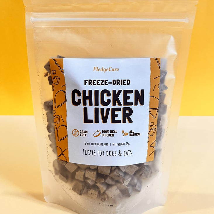PledgeCare Cat & Dog Treat Training Snack FreezeDried Chicken Liver