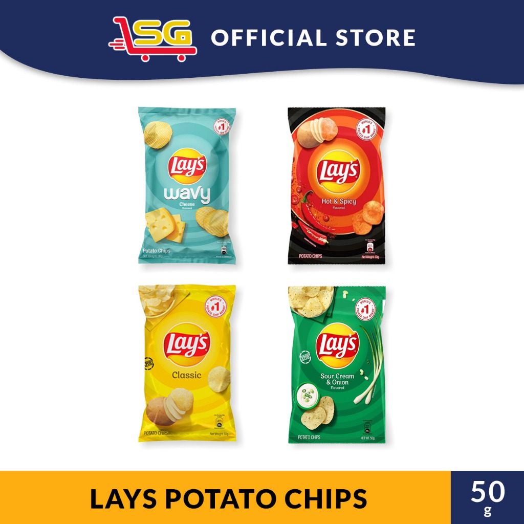 SG Lays Potato Chips Wavy Cheese/ Hot & Spicy/ Classic/ Sour Cream ...