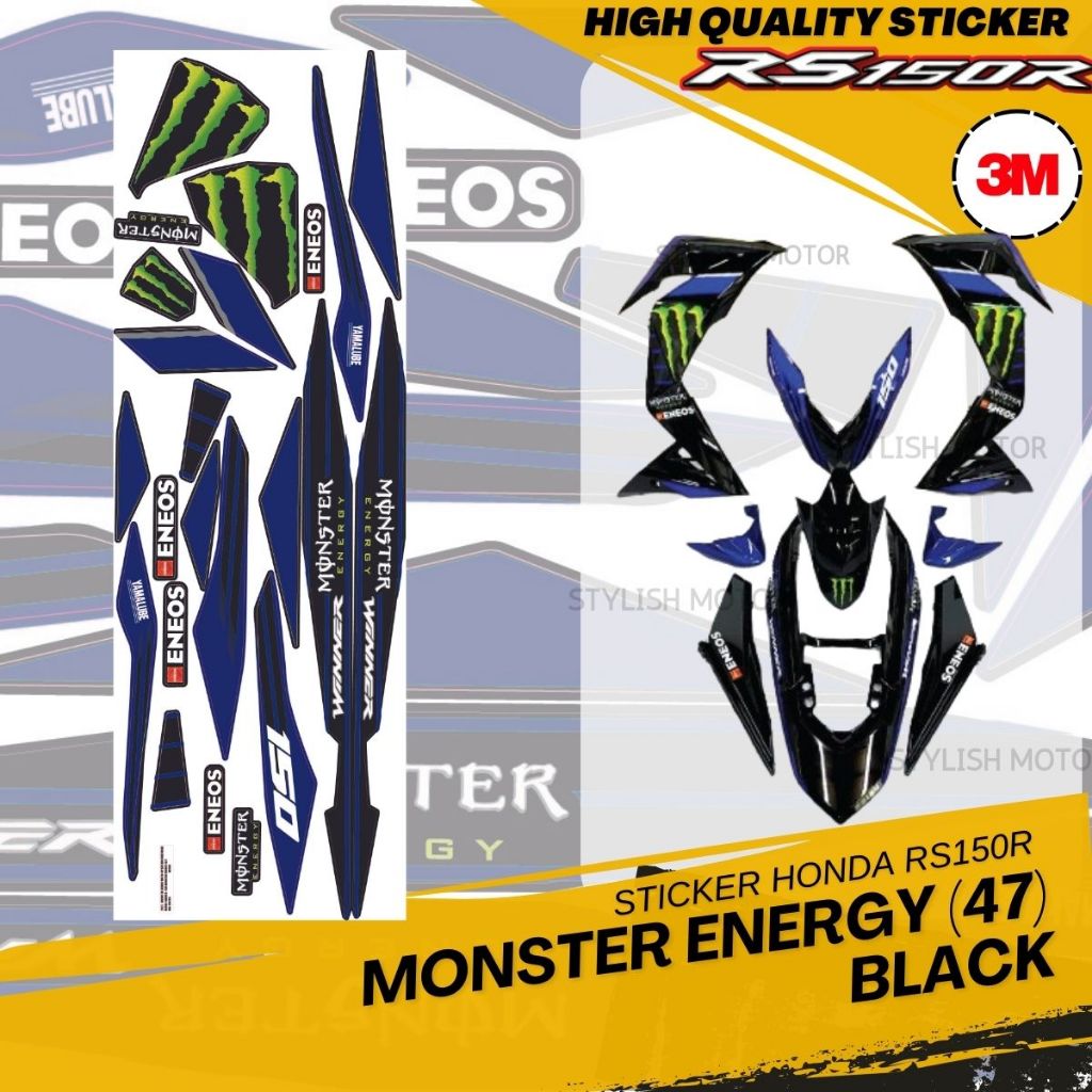 Stripe Honda Rs150 [ 3M Sticker ] Rs150r Monster Energy Gp Edition ...
