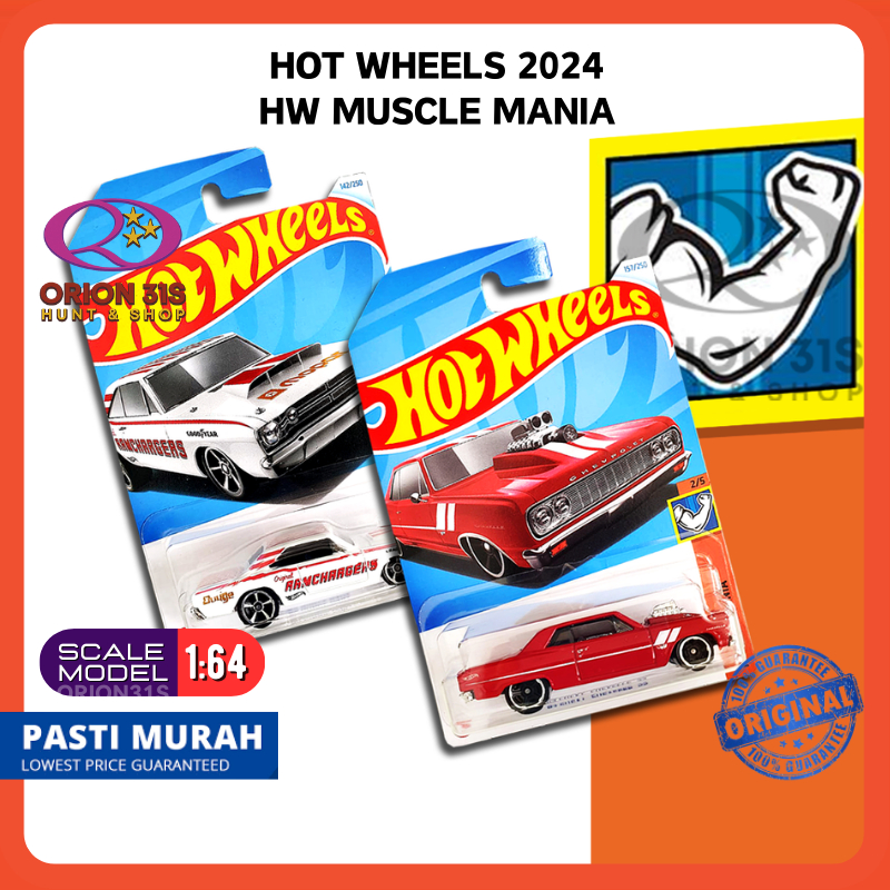 Hot Wheels 1:64 Muscle Mania 2024 '68 Dodge Dart/ '64 Chevy Chevelle ...