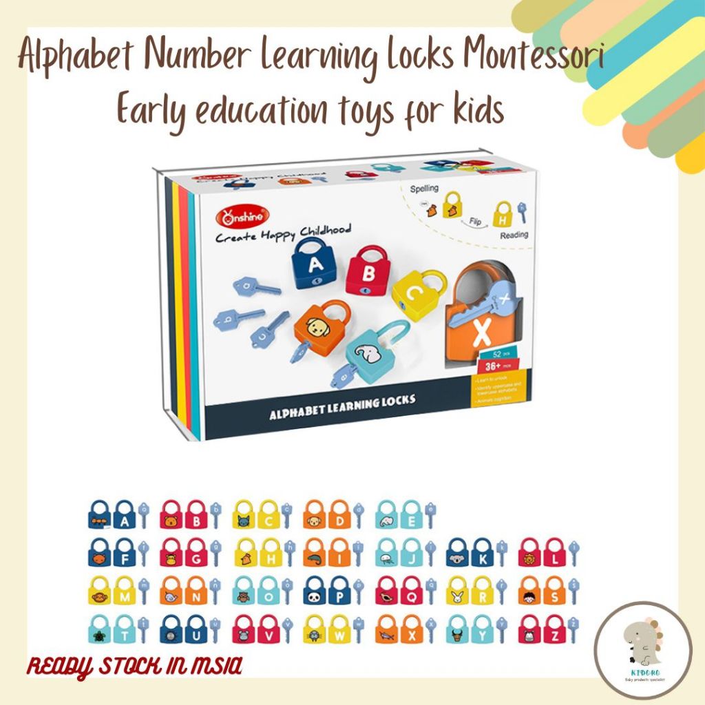 Early Educational toys alphabet and numbering matching locks | Shopee ...