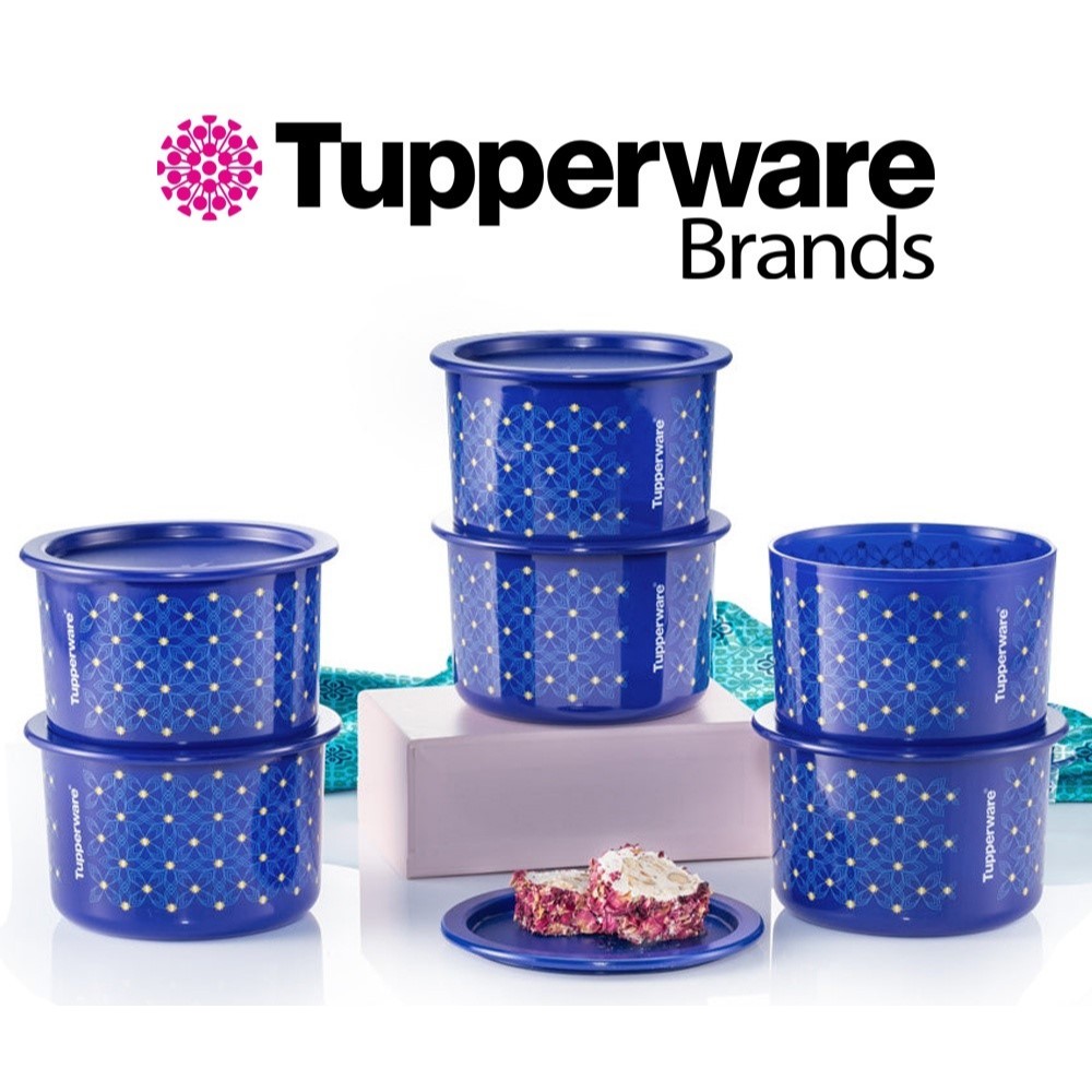 Tupperware Loose Royal Blue Topper Junior One Touch 600ml | Shopee ...