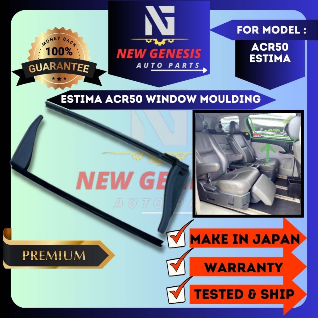 Toyota Estima ACR50/ACR55 Window Moulding Rubber (Rear Inner) With ...
