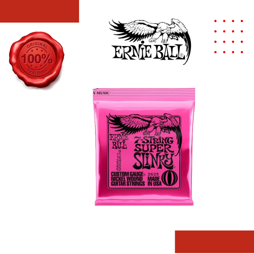 Ernie Ball P02623 Super Slinky Nickel Wound 7String Electric Guitar