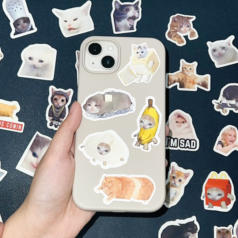 Cute Funny Cat Tik Tok Meme Die Cut Waterproof Vinyl Journal Stickers ...