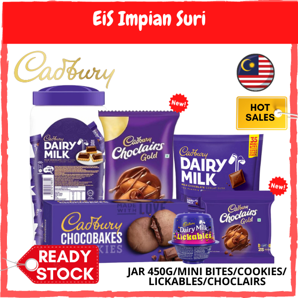 EIS Cadbury Dairy Milk Chocolate Eclairs 130g/405g Neap Jar Coklat