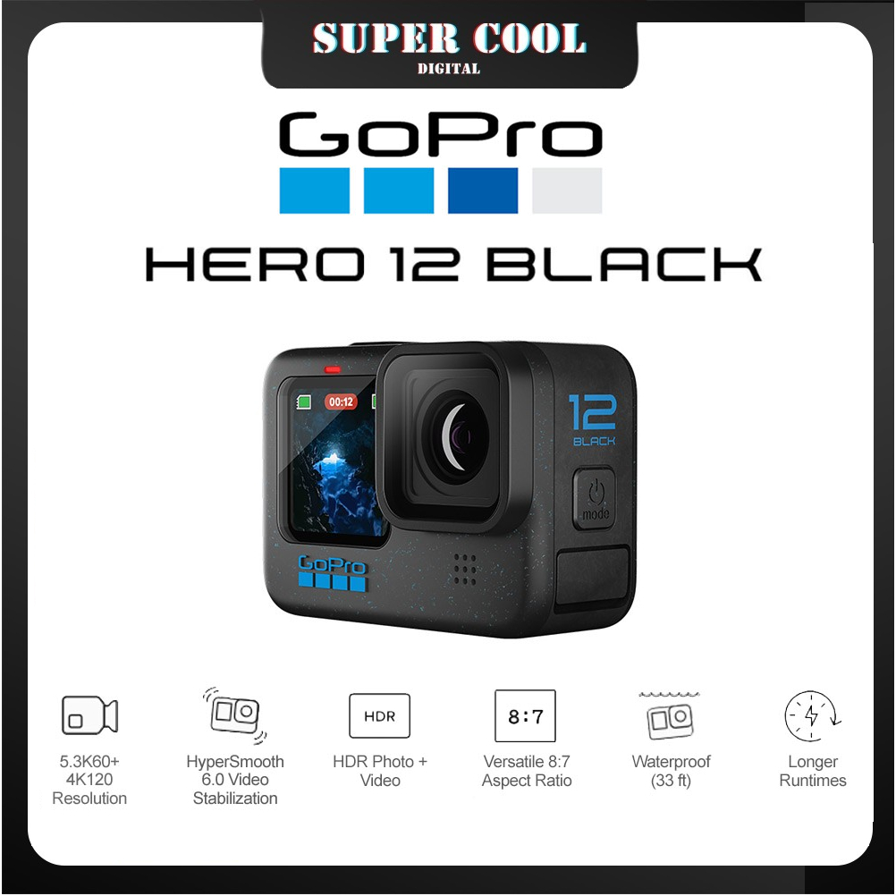 GoPro Hero 12 Black 5.3K60 + 4K120 27MP Action Camera Sport Camera ...