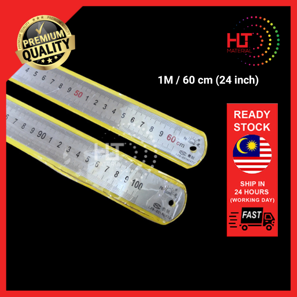 Stainless Steel Ruler / Pembaris Besi /Metal Ruler 60cm / 1m | Shopee ...