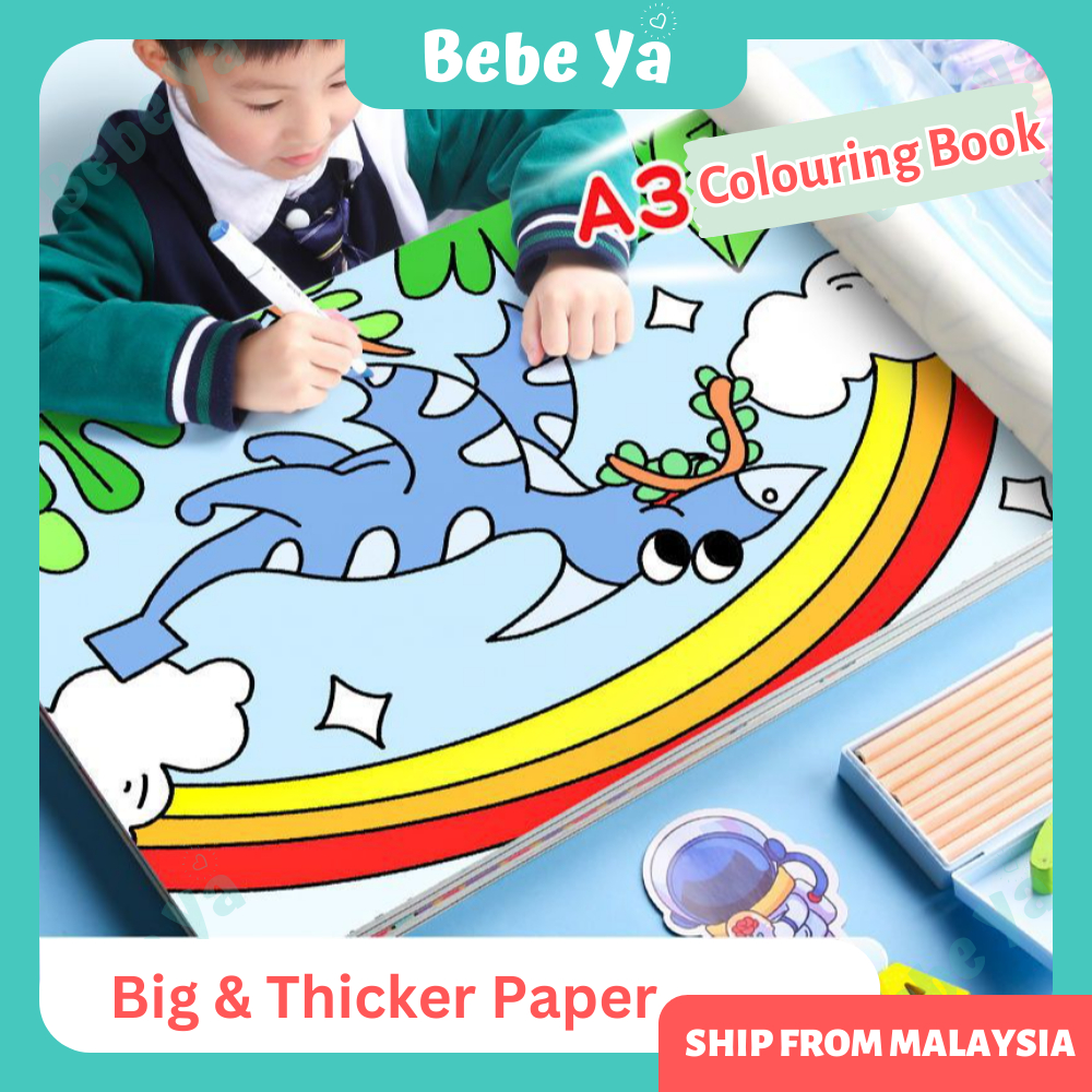 A3 Colouring Book For Kids 30 Sheets Sketchbook Drawing Painting