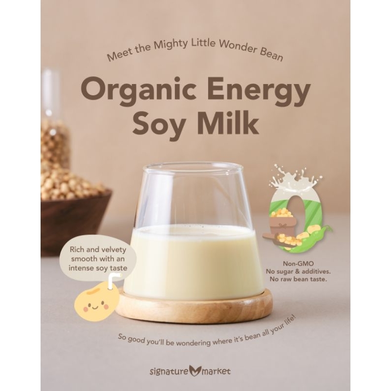 signature market Organic Energy Soy soya Milk Powder (No Added Sugar