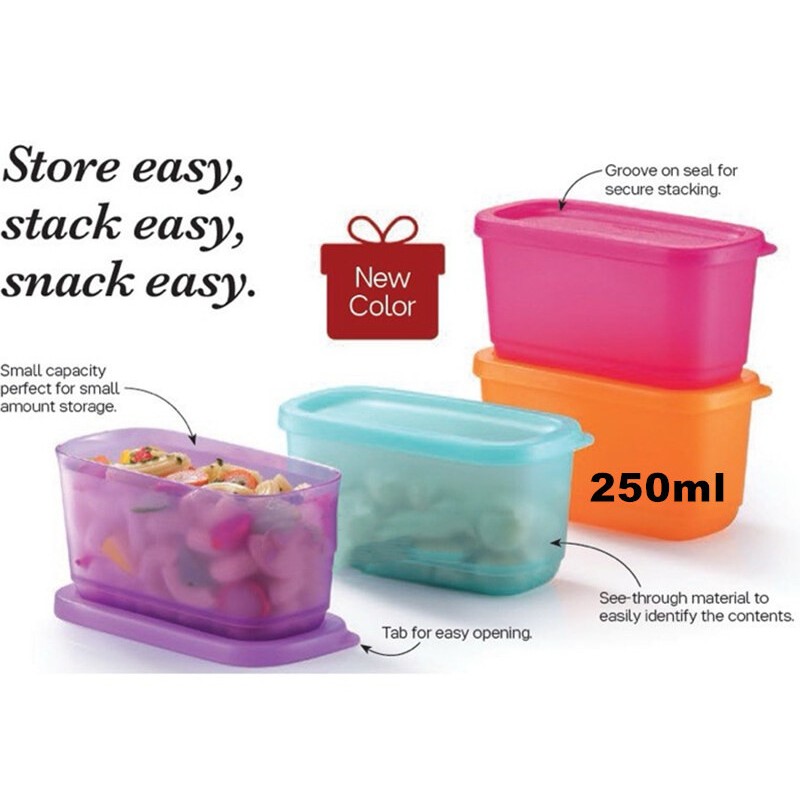 Tupperware Cubix Rectangular Small 250ml/ Small Container(4pcs