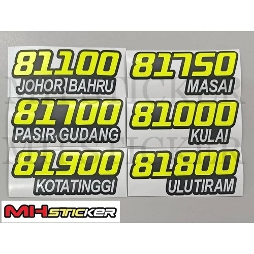 Custom Poskod Cutting Sticker / Postcode Sticker Vinyl Cutting Stickers ...