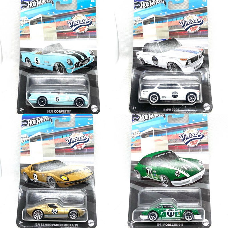 hot wheels vintage racing club 1955 corvette Bmw 2002 1971 Lamborghini ...