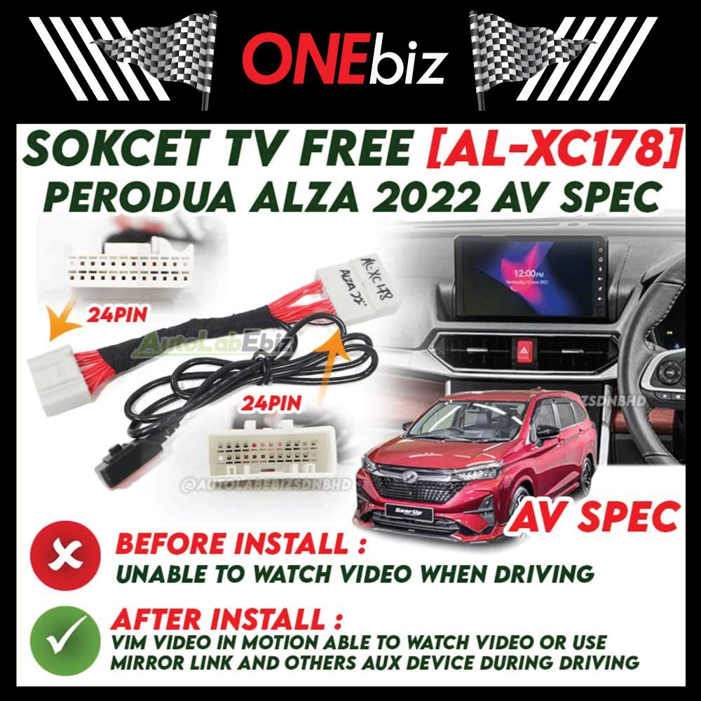 Perodua alza 2022 2023 av spec socket tv free bypass video in motion