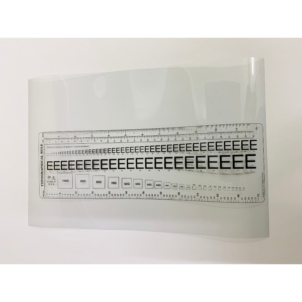 Transparent Plastic Ruler 41 inch Pembaris Tidak Patah/Pica Ruler/Font ...