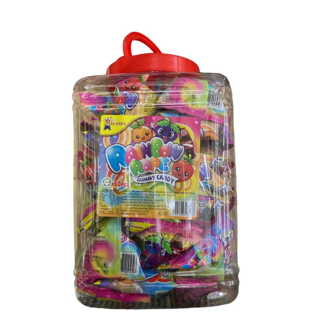 RAINBOW ROPE GUMMY CANDY 60PCS (HALAL) | Shopee Philippines