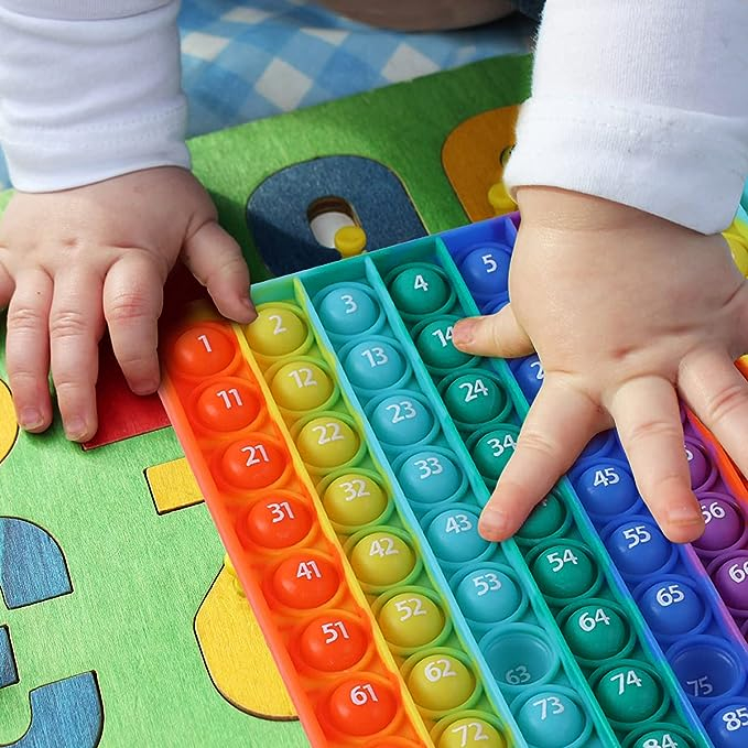 7.8in Big Size P0pp Number and Alphabet, Rainbow Square Fidget Ttoy ...