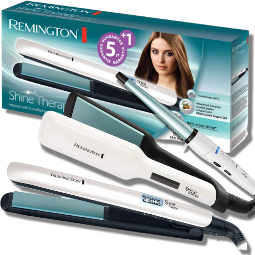Remington Shine Therapy Advanced Ceramic Hair Straighteners Wide Plate