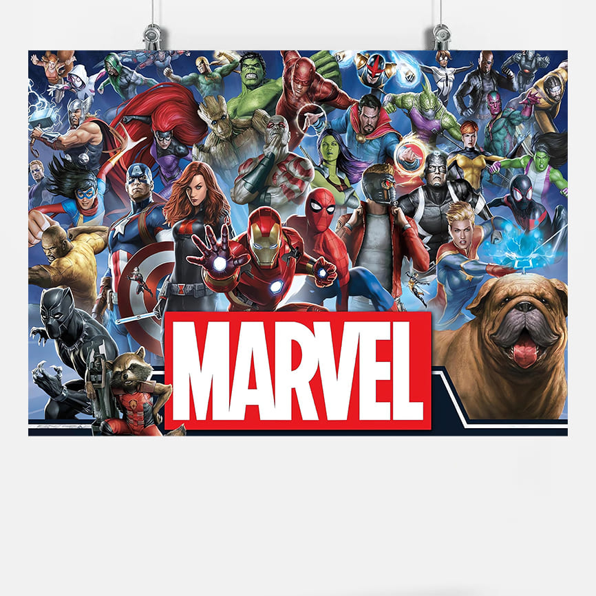 Marvel Superheroes A3 Poster & A3 Frame Wall Decoration | Shopee ...