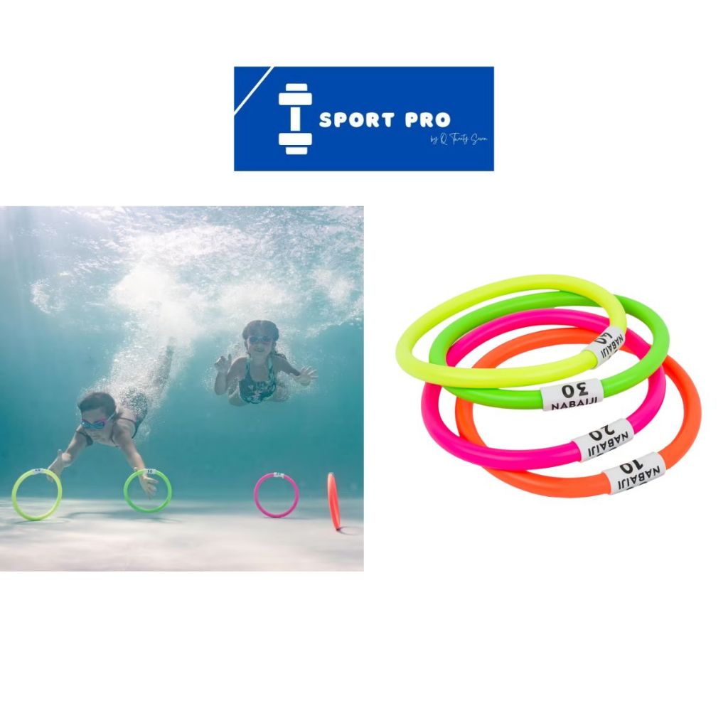 Decathlon / Swimming Weighted Aquatic Rings / 4 Weighted Aquatic Rings / Kids Swimming Course