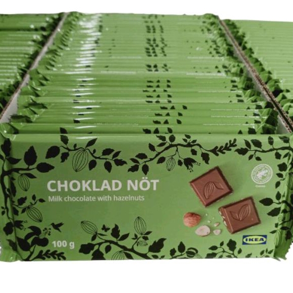Ikea Choklad Not *Milk Chocolate with Hazelnut ,Choklad Ljus *Milk