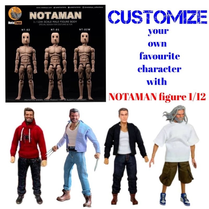 Nota Studio Notaman 1/12 Scale Male Action Figure – 6" Square Head Soldier